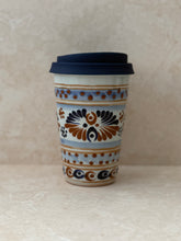 Load image into Gallery viewer, Talavera Travel Mug | brown/blue
