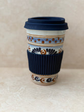 Load image into Gallery viewer, Talavera Travel Mug | brown/blue
