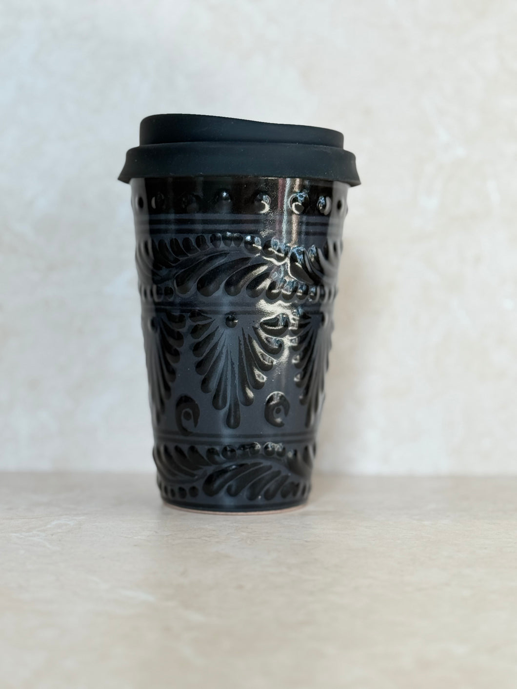 Talavera Travel Mug | Black on black